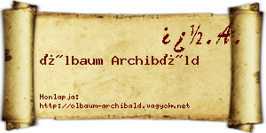 Ölbaum Archibáld névjegykártya